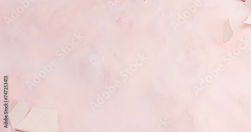 A 3D animation of particles moving, leaving an empty space. This is a stylized rendering for a cosmetic brand's cleanser, renewer, and rejuvenator for the skin on the face.