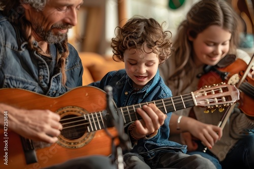 Family Bonding Through Guitar Playing