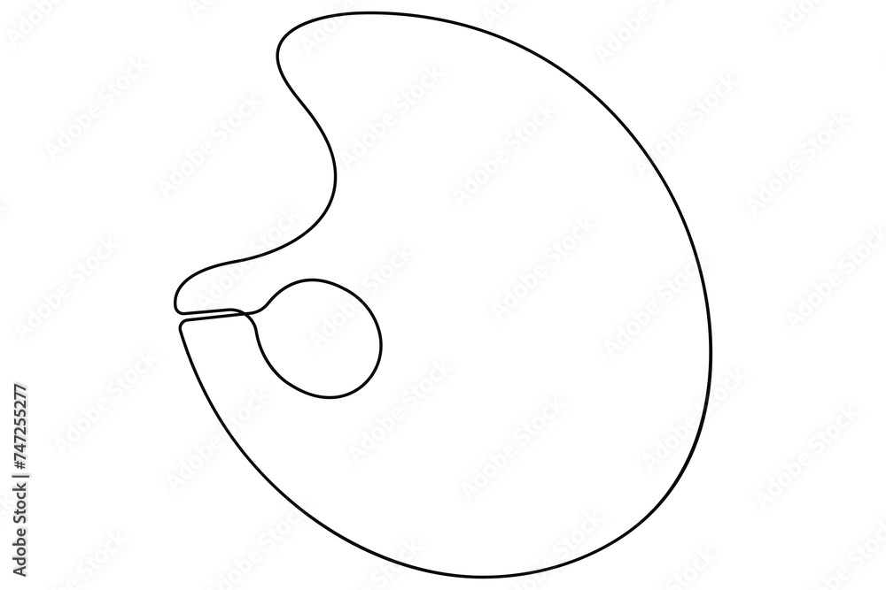 Continuous one line art drawing of painting color palette for art day symbol
Continuous one line art drawing of painting color palette for art day symbol