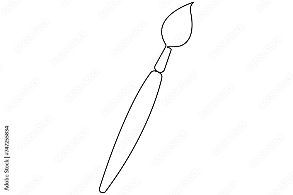 Art day continuous one line art drawing of painting brush icon outline vector Art day continuous one line art drawing of painting brush icon outline vector