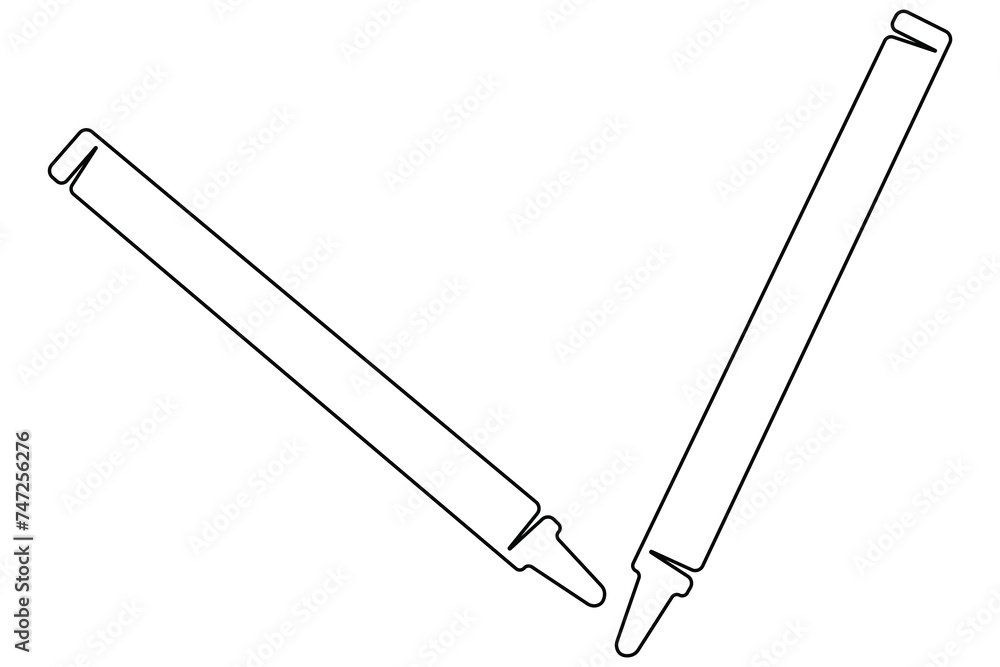 Obraz premium Art day continuous one line art drawing of colored wax outline vector