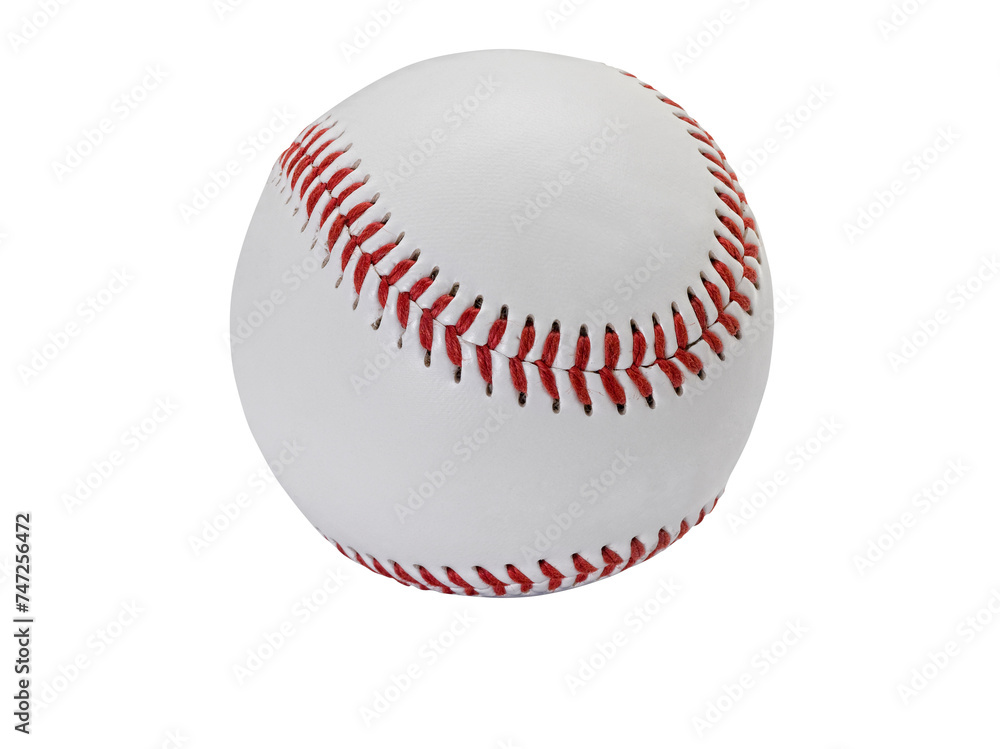 Baseball ball on white with clipping path
