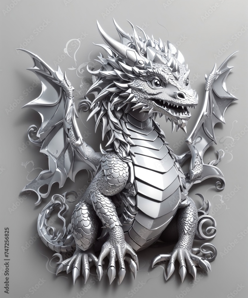 Obraz premium the cute dragon soars.
