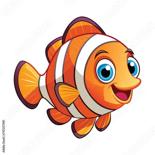 Isolated Cute Nemo Fish Cartoon Vector Illustration