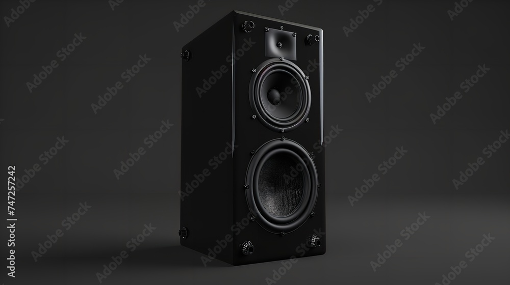 Image of Black Speaker Isolated, Generatively Created Image of Black Speaker Isolated, Generatively Created