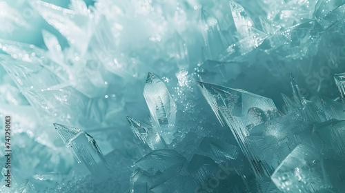 Close-up of Ice Crystals in an Antarctic Iceberg, Highlighting the Beauty of Frozen Formations. Concept of polar environments, ice formations, and climate change