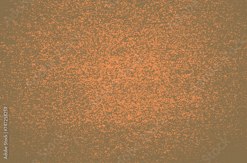 Brown-orange shabby grainy noisy texture for overlay. Rough vector grunge two-color pattern. Background for vintage designs