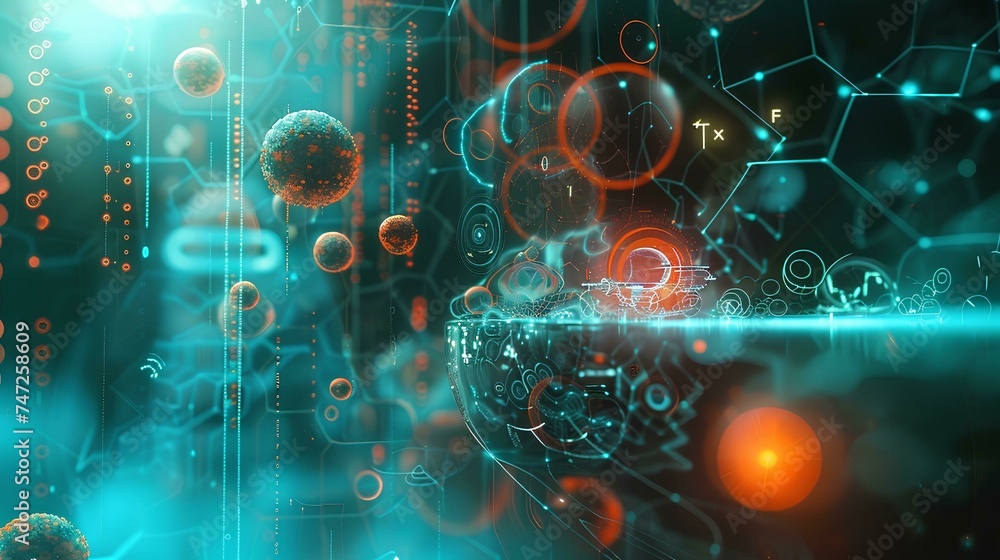 Fototapeta premium 3D rendering of abstract technology medical concept background