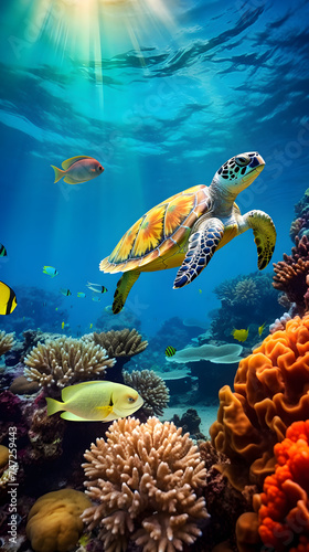 Breathtaking Underwater Exploration: Vibrant Marine Life and Dancing Sunlight
