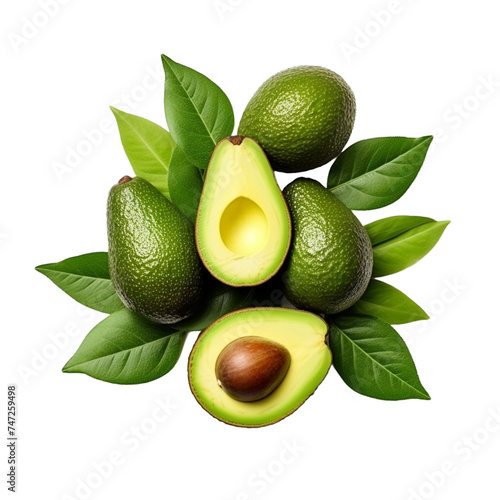 avocado on a white, 