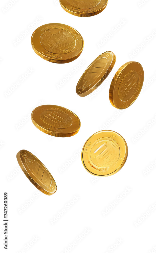 Realistic Gold coins explosion. Isolated on transparent background. Realistic Gold coins explosion. Isolated on transparent background.