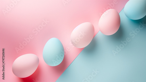 Pink and blue Easter eggs