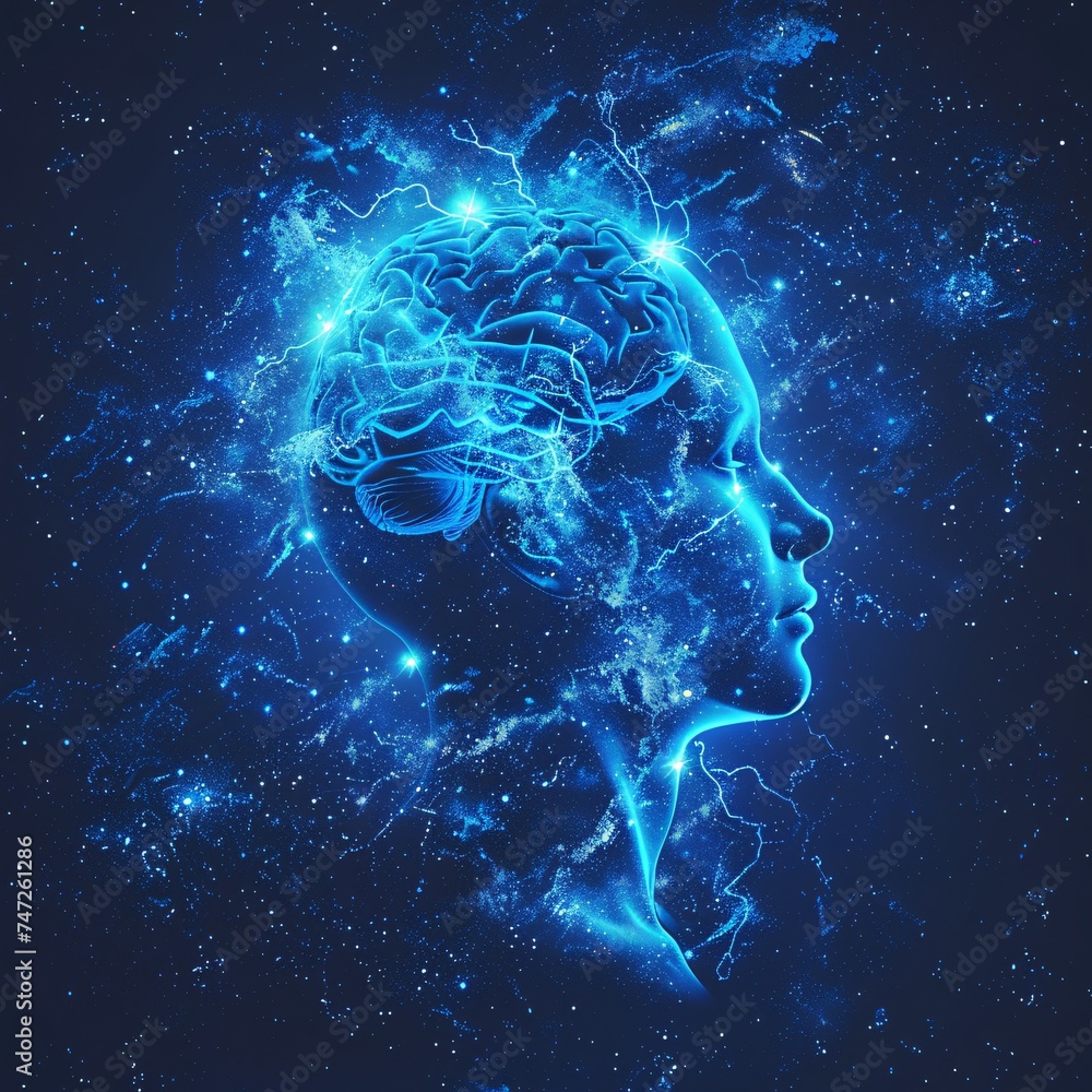 Neural Network Nightscape A Blue Brain in a Black Universe Generative AI Neural Network Nightscape A Blue Brain in a Black Universe Generative AI
