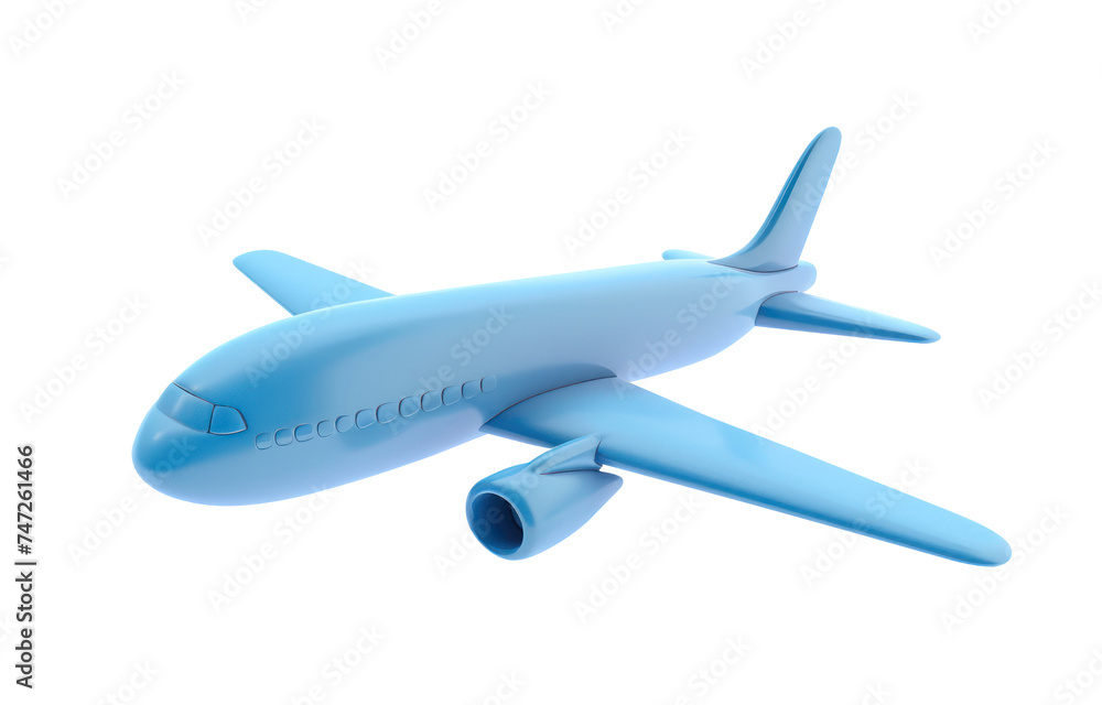 Airplane, White commercial airliner isolated on a white background, ready for travel, with clipping path