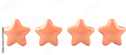 Stars for customer product rating review flat icon for apps and websites. on white background, with clipping path