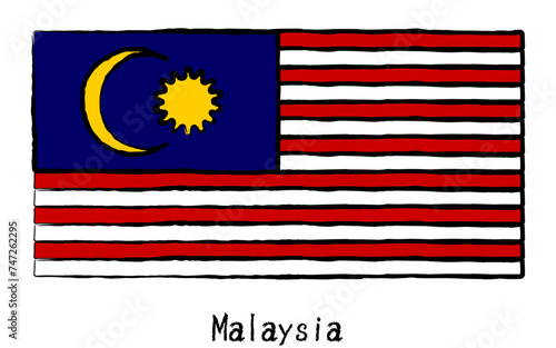 Analog hand-drawn world flag, Malaysia