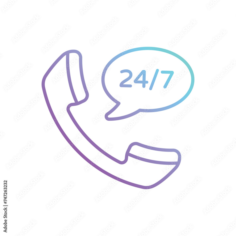 Phone Call 24/7 icon vector stock illustration Phone Call 24/7 icon vector stock illustration