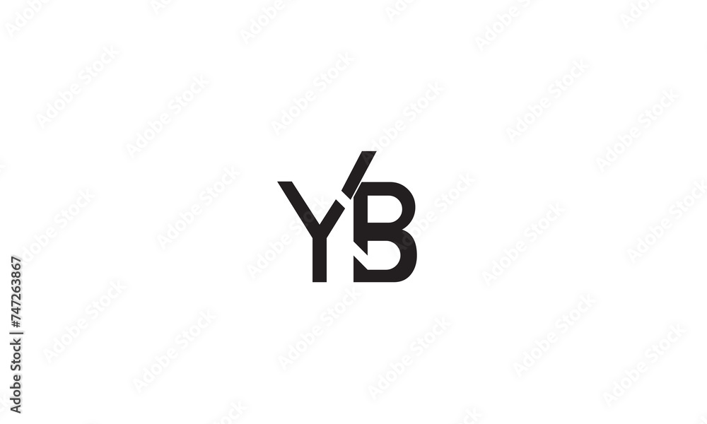 Obraz premium YB, BY, B, Y Abstract Letters Logo Monogram
