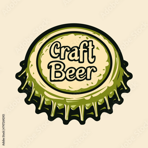 Beer cap, vector logo icon illustration