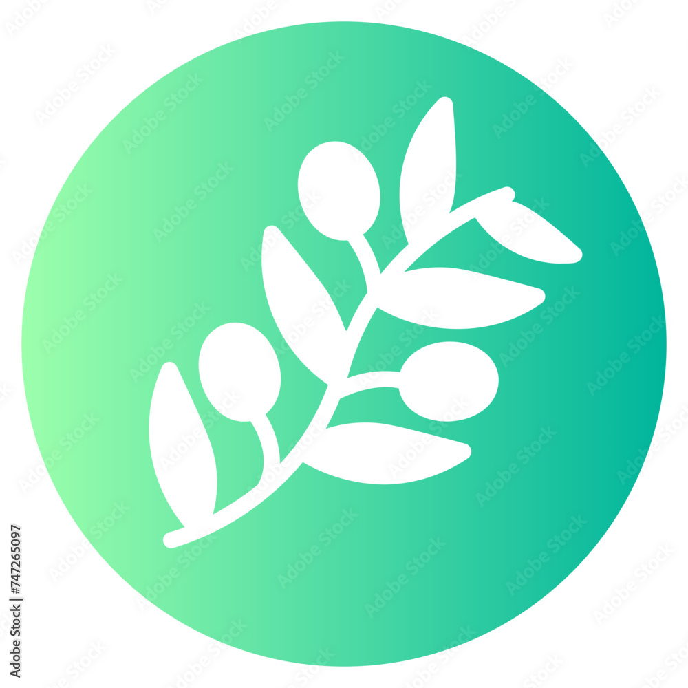 olive branch gradient icon
