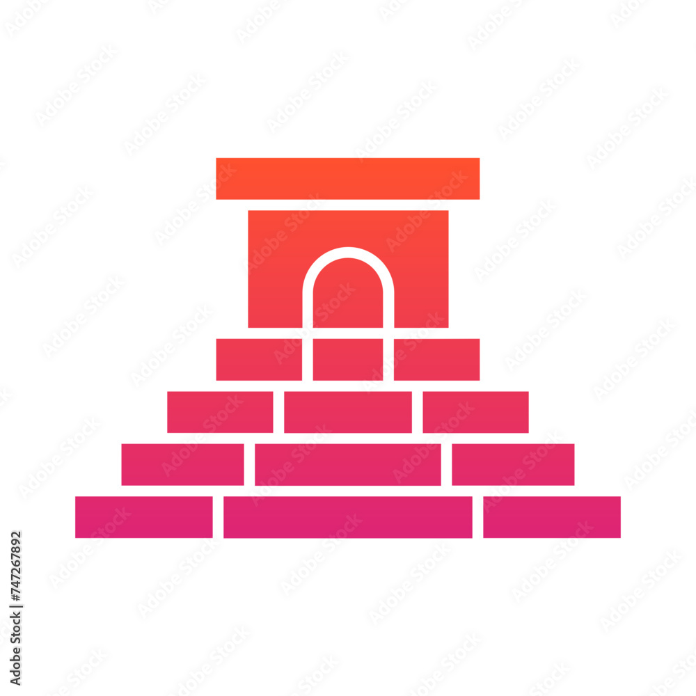 Mayan Pyramid Flat Gradient Style Mayan Pyramid Flat Gradient Style