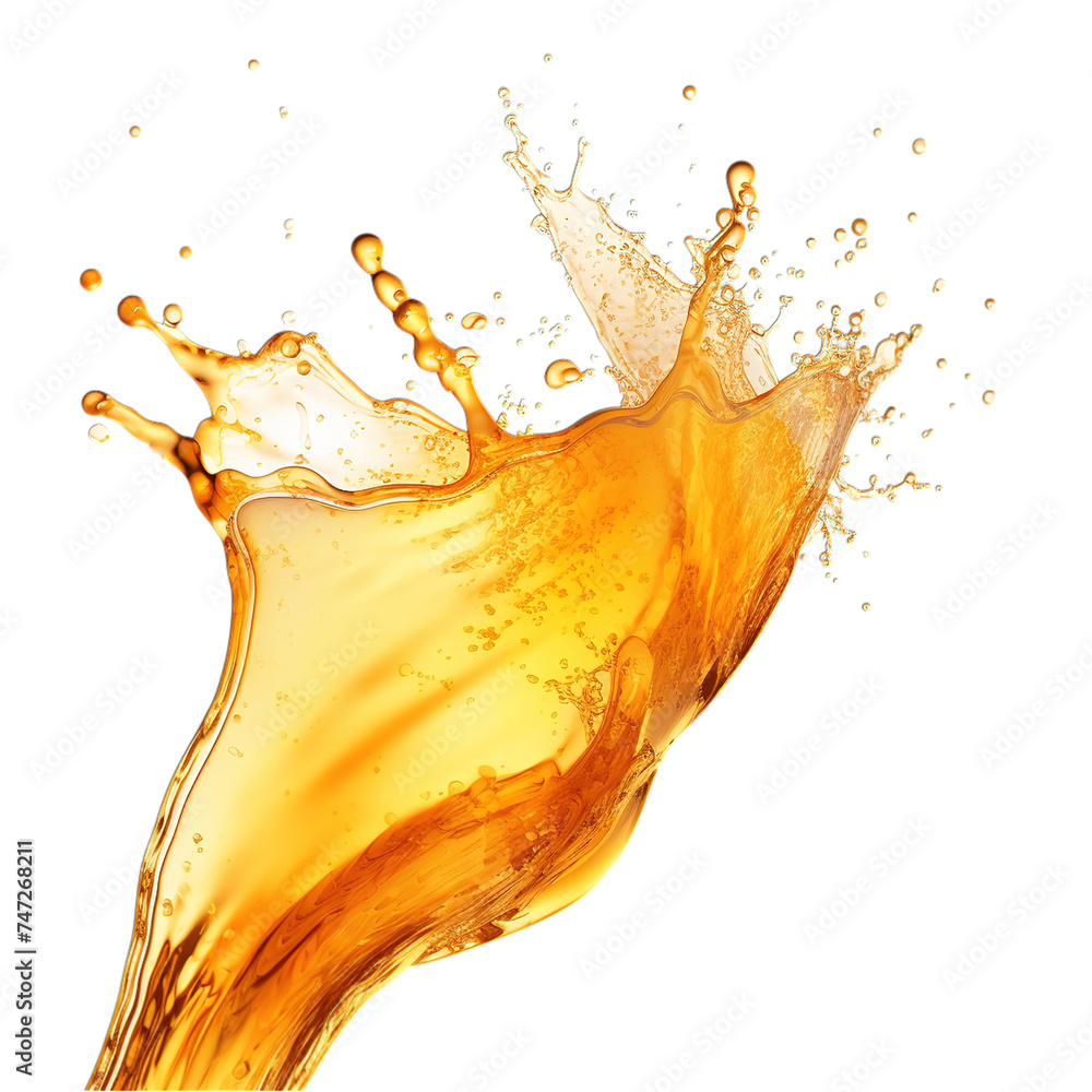 Exquisite beer splash isolated on a transparent background, showcasing dynamic motion and golden drops for a refreshing beverage visual