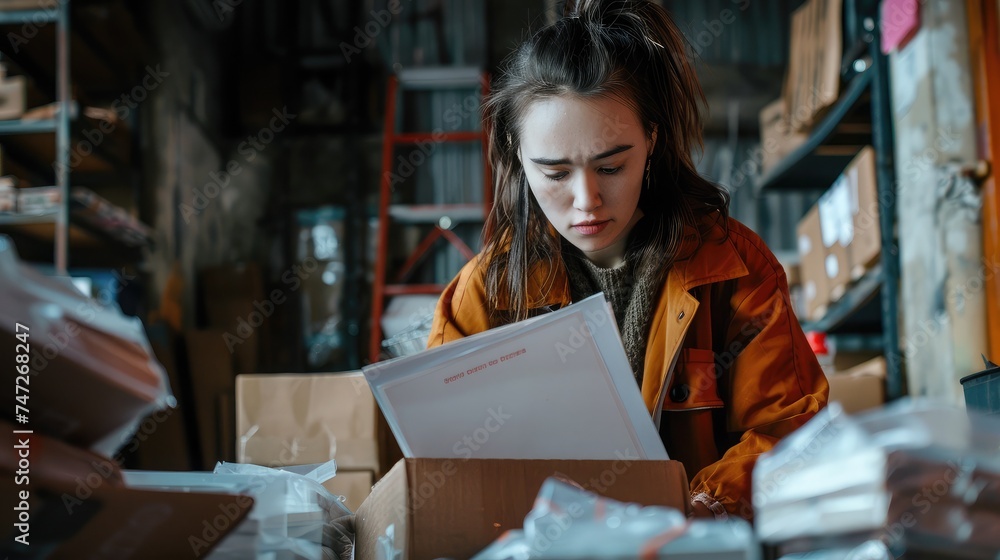 Portrait of Starting small businesses SME owners female entrepreneurs working on receipt box and check online orders to prepare to pack the boxes, sell to customers, SME business ideas online Portrait of Starting small businesses SME owners female entrepreneurs working on receipt box and check online orders to prepare to pack the boxes, sell to customers, SME business ideas online