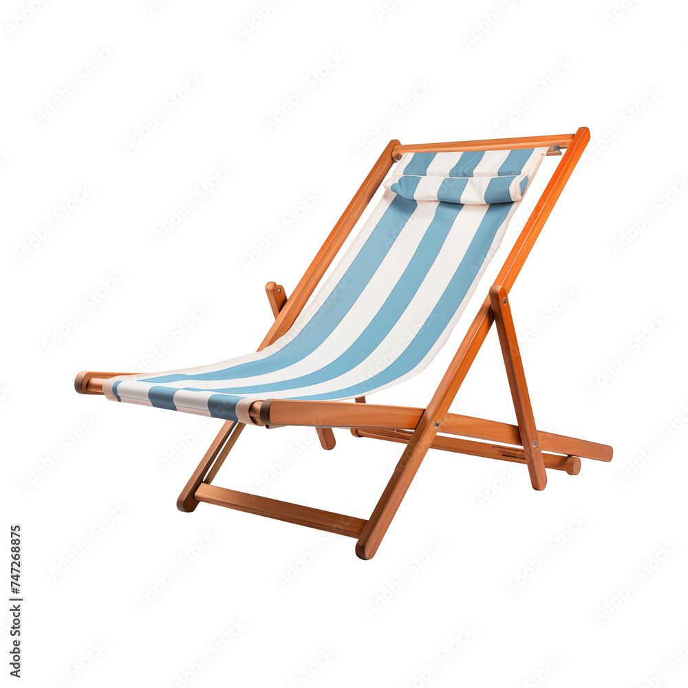 beach chair isolated on white, png