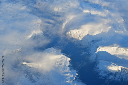  view of Norway from Jet Plain Window in Winter
