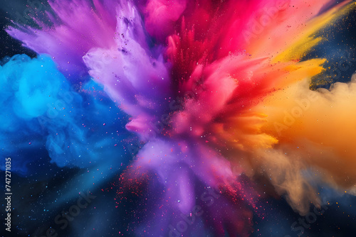Exploding Color Dust Background - Dynamic Burst of Colors