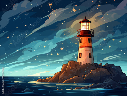 lighthouse in the night