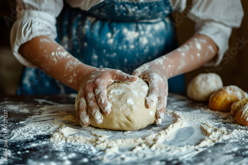 Top View of Woman Kneading Dough
