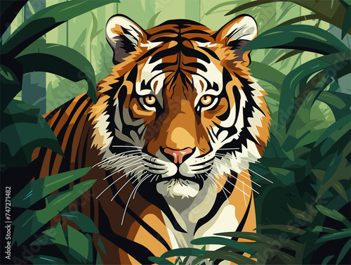 tiger on a forest background