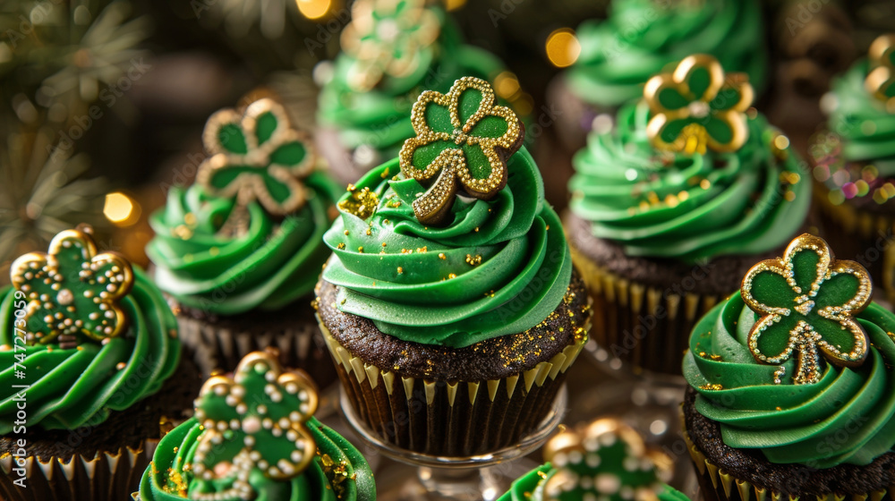 An everchanging display of festive holiday treats with current offerings including St. Patricks Daythemed desserts such as green shamrock cookies and mint chocolate cupcakes. An everchanging display of festive holiday treats with current offerings including St. Patricks Daythemed desserts such as green shamrock cookies and mint chocolate cupcakes.
