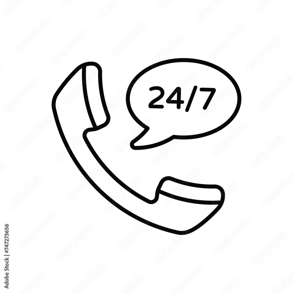 Phone Call 24/7 icon vector stock illustration Phone Call 24/7 icon vector stock illustration