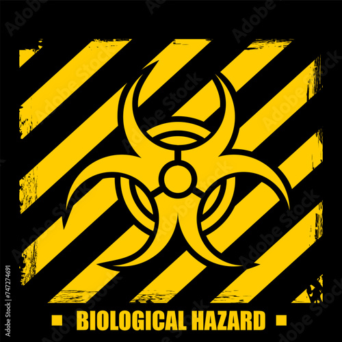 Biological hazard, icon and logo vector
