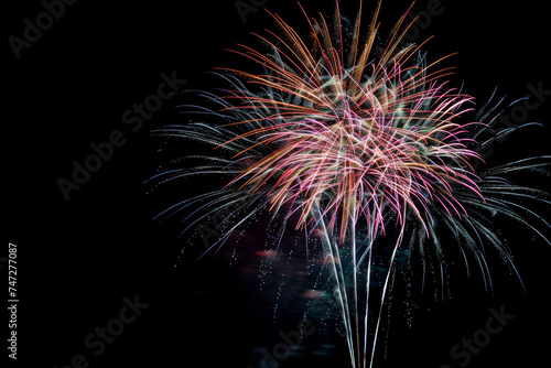 Fireworks Spectacle  Experiment with long exposure and a wide-angle lens to capture the full spectacle of fireworks in the night sky  creating a sense of awe and wonder.