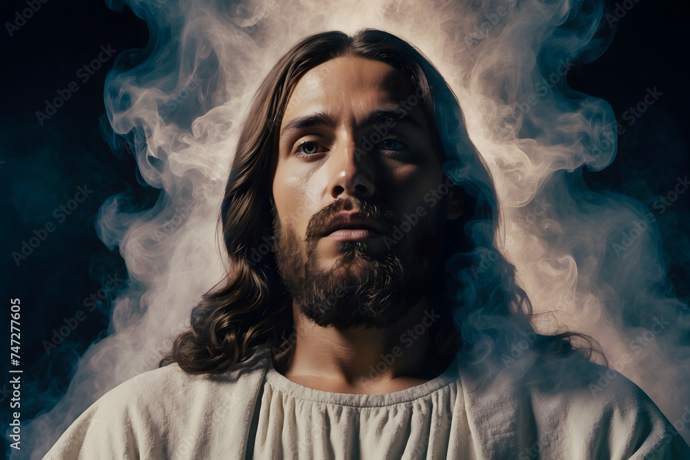 Resurrection of Jesus Christ with dramatic background Resurrection of Jesus Christ with dramatic background