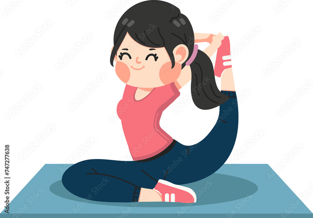 Cute woman exercising doing yoga Cute woman exercising doing yoga