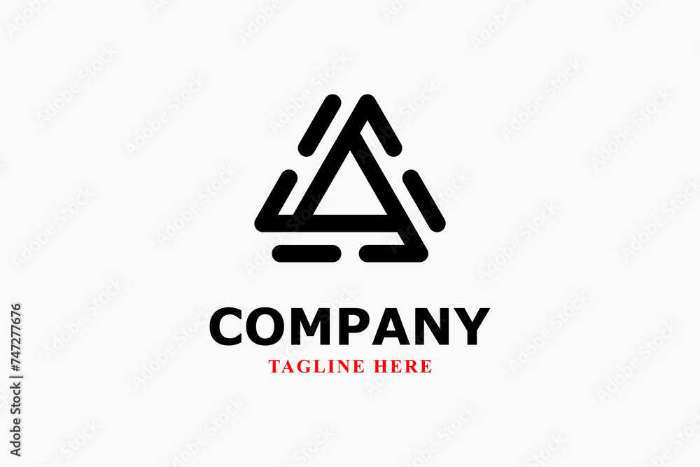 abstract triangle logo in black color abstract triangle logo in black color
