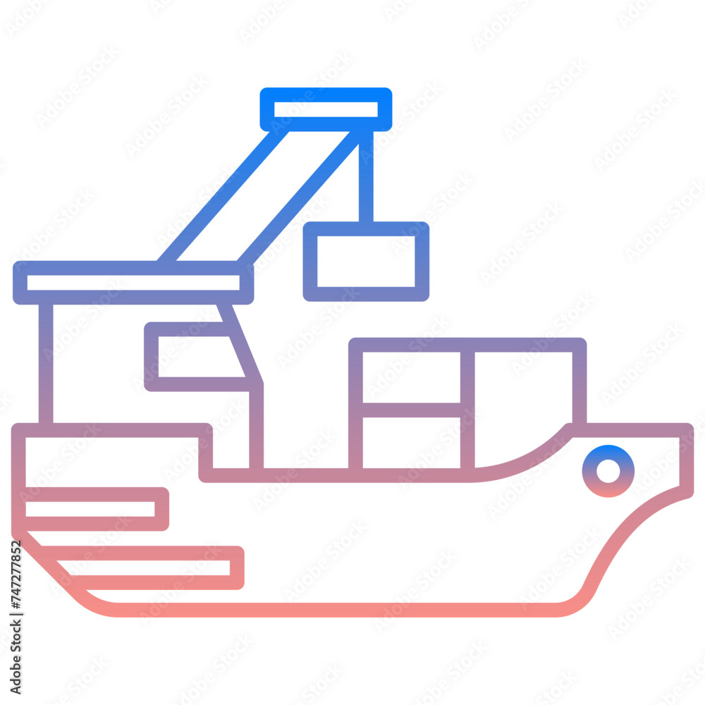 Container Ship Gradient Linear Style Container Ship Gradient Linear Style