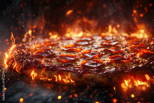 beatiful, hot italian pizza.Concept poster for Restaurants or pizzerias 