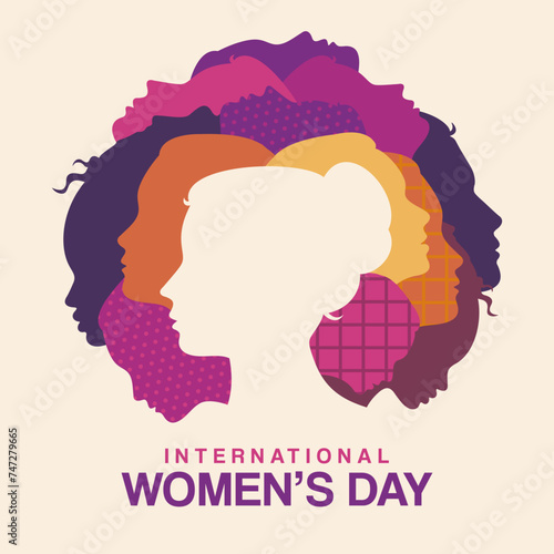 Women's Day social media post, template, vector, IWD, logo, silhouette, banner, poster, card, illustration, design for International Women's day wishes, greeting card, web, flyer, 8th March
