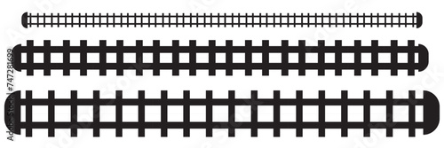 locomotive railroad silhouette track rail transport background transit route illustration. Vector illustration. photo