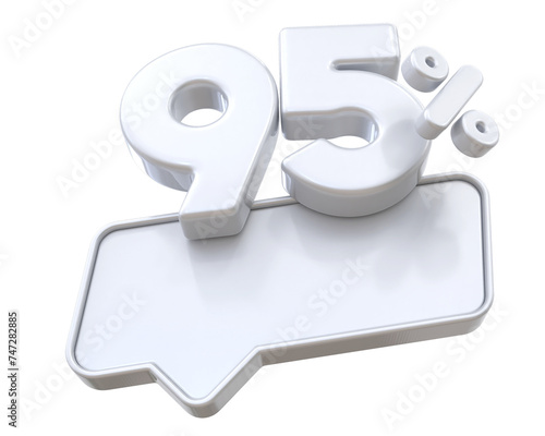 95percentage Promotion Label Silver 3D 