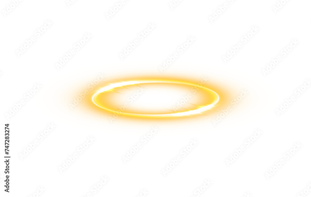 Three dimensional shiny golden nimbus. Golden halo angel ring. Light realistic halo, angel ring, Saint aureole symbol. Magic fantasy portal. Futuristic teleport. Light effect. PNG.
Three dimensional shiny golden nimbus. Golden halo angel ring. Light realistic halo, angel ring, Saint aureole symbol. Magic fantasy portal. Futuristic teleport. Light effect. PNG.