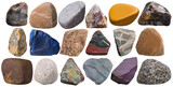 tumbled stone mix. macro detail texture background. close-up polished semi-precious rocks. PNG, cutout, or clipping path.	
