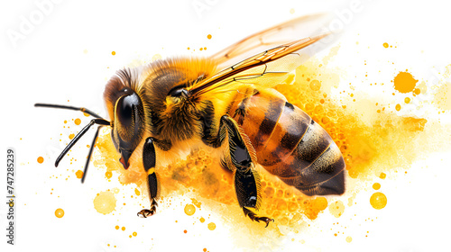 Bee honey isolated on white background. generative ai