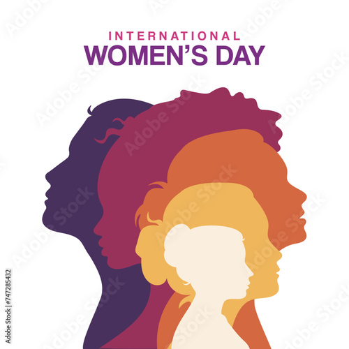 Women's day, IWD, template, poster, banner, social media post, logo, card, vector, silhouette, design 
for International Women's day wishes, greeting card, flyer, 8 March, isolated on white background