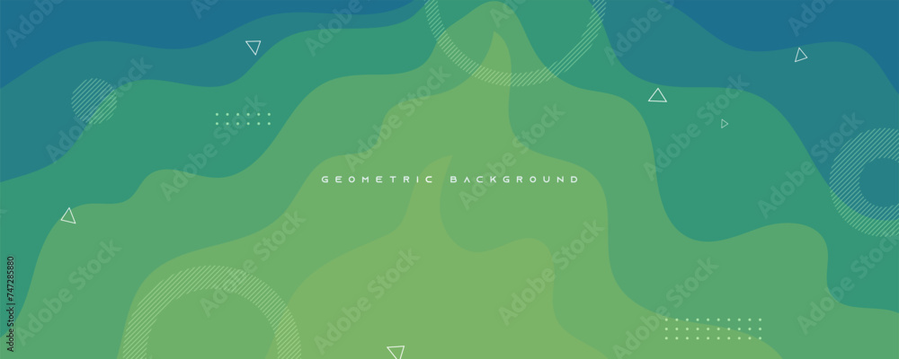 Abstract liquid background green gradient color banner design vector